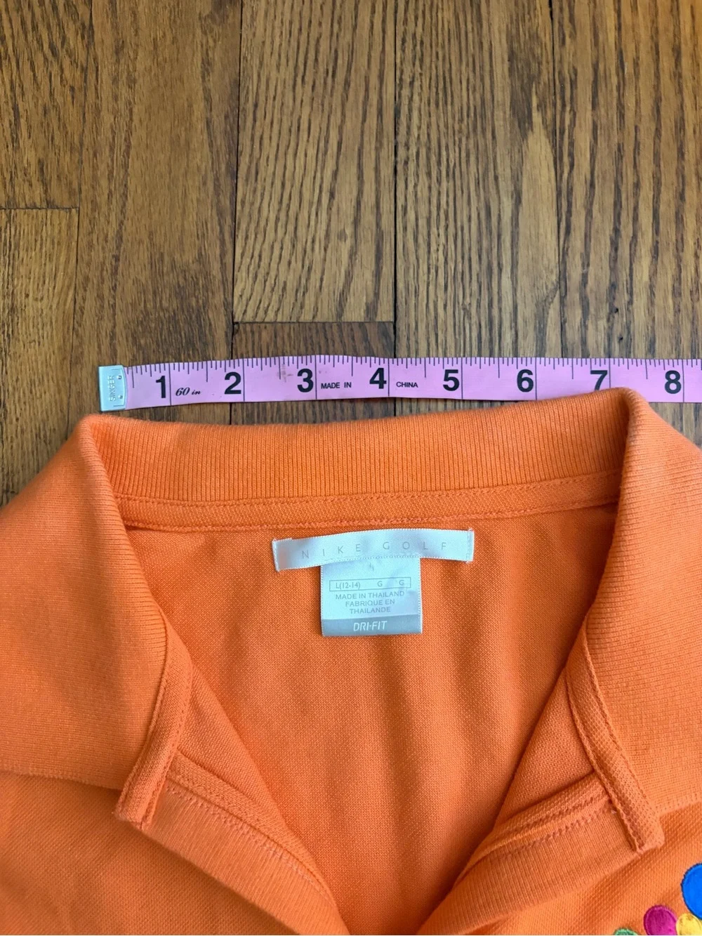 Nike Golf Dri-Fit Orange Polo Shirt Yogos Embroidered Logo Size Women's Large